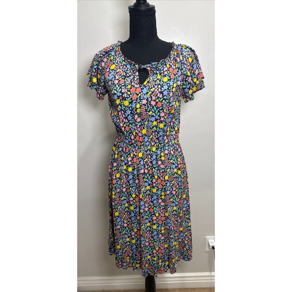 Talbots Dress Ditsy Floral Ruffle Women's Size 4 Petite Fairycore Beachy